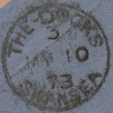 141595 1873 MAIL SWANSEA TO ST MALO WITH 3D ROSE PL.10 (SG103).