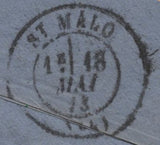 141595 1873 MAIL SWANSEA TO ST MALO WITH 3D ROSE PL.10 (SG103).