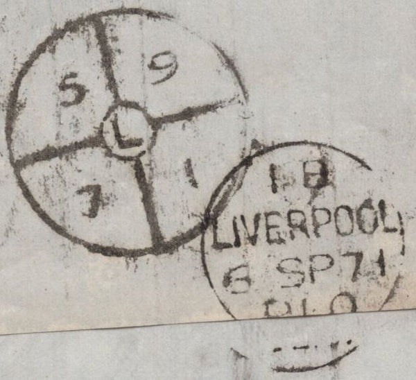 141596 1871 MAIL LONDON TO FERNANDO PO, WEST COAST AFRICA WITH 6D PL.9 (SG109).