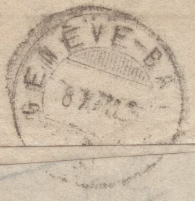 141604 1871 MAIL LONDON TO GENEVA WITH 1D PL.118 (SG43) AND 3D ROSE PL.6 (SG103).