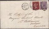 141605 1869 MAIL LONDON TO ONTARIO, CANADA WITH 1D (SG43) AND 6D (SG108).