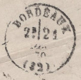 141613 1870 MAIL LONDON TO BORDEAUX WITH 3D ROSE (SG103) PL.5.