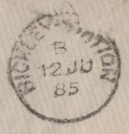 141620 1885 MAIL BROMLEY, KENT TO 'HMS FROLIC, WEST COAST OF AFRICA OR ELSEWHERE' WITH 1D LILAC (SG172) AND 3D LILAC (SG191).