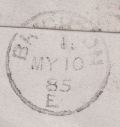 141621 1886 MAIL GIBRALTAR TO SUSSEX WITH ½D SLATE-BLUE (SG187) AND 2D LILAC (SG189).