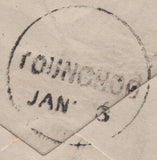 141625 1884 MAIL CAMBRIDGE TO TOUNGOO, BRITISH BURMA WITH 5D GREEN (SG193).