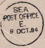 141628 1884 MAIL 'WAR OFFICE' ENVELOPE TO BENGAL WITH 5D GREEN (SG193) 'LONDON/V.R' HOODED CIRCLE AS USED AT THE ROYAL HOUSEHOLD.