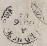 141633 1884 MAIL WATFORD TO TRINIDAD, WEST INDIES WITH 4D GREEN (SG192).