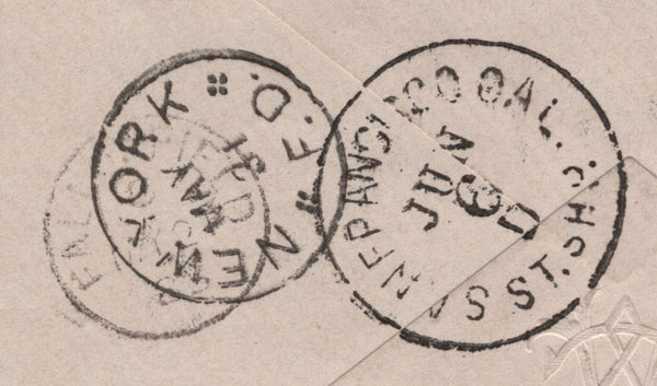 141636 1885 MAIL MANCHESTER TO HONOLULU, HAWAIIAN ISLANDS WITH 4D GREEN (SG192).