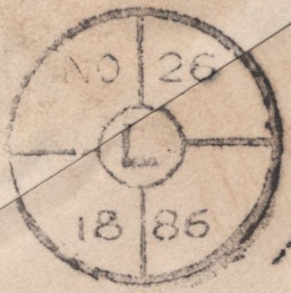 141637 1886 MAIL LONDON TO BUENOS AIRES, ARGENTINA, 4D GREEN (SG192) WITH FINE 'HOSTER' CANCELLATION.