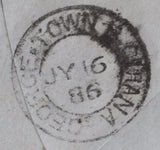 141638 1886 MAIL LONDON TO BRITISH GUIANA WITH 4D GREEN (SG192).