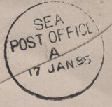 141639 1885 MAIL CANTERBURY, KENT TO PUNJAB, INDIA WITH 5D GREEN (SG193).