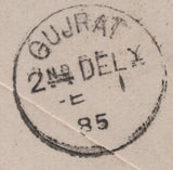 141639 1885 MAIL CANTERBURY, KENT TO PUNJAB, INDIA WITH 5D GREEN (SG193).