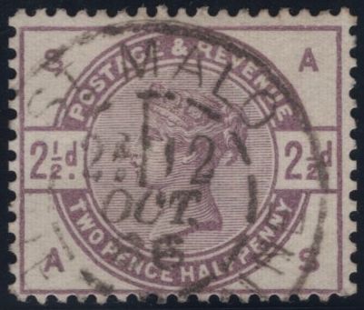 141646 1884 2½D LILAC (SG190) FINE USED WITH 'ST MALO' CANCELLATION.