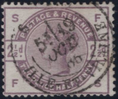141647 1884 2½D LILAC (SG190) FINE USED WITH 'ST MALO' CANCELLATION.