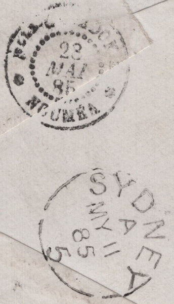 141649 THREE COVERS 1884/1885 FROM LONDON TO 'LIFU, LOYALTY ISLANDS, NEW CALEDONIA, S. PACIFIC' WITH 4D GREEN (SG192).