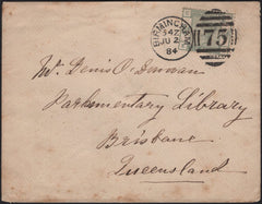 141651 1884 MAIL BIRMINGHAM TO BRISBANE WITH 6D GREEN (SG194).