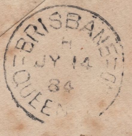 141651 1884 MAIL BIRMINGHAM TO BRISBANE WITH 6D GREEN (SG194).