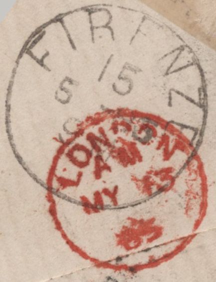 141654 1885 MAIL CONSTANTINOPLE TO NAPLES WITH PAIR 2½D LILAC (SG190).