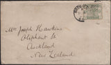 141655 1885 MAIL BROCKLEY, LONDON TO AUCKLAND, NEW ZEALAND WITH 6D GREEN (SG194).