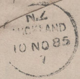141655 1885 MAIL BROCKLEY, LONDON TO AUCKLAND, NEW ZEALAND WITH 6D GREEN (SG194).