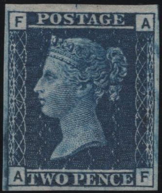 141662 1858 2D BLUE PL.7 (SG45) SUPERB IMPRIMATUR LETTERED AF.