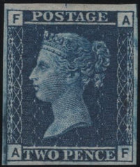 141662 1858 2D BLUE PL.7 (SG45) SUPERB IMPRIMATUR LETTERED AF.