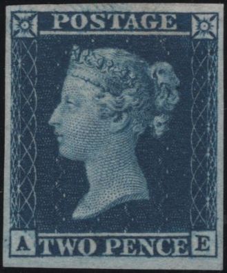141663 1857 2D BLUE PL.6 (SG35) SUPERB IMPRIMATUR LETTERED AE.