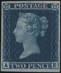 141663 1857 2D BLUE PL.6 (SG35) SUPERB IMPRIMATUR LETTERED AE.