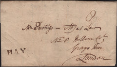 141672 1797 MAIL HAY ON WYE, BRECON TO LONDON WITH 'HAY' HAND STAMP (W1115).