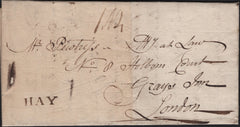 141674 1797 MAIL HAY ON WYE, BRECON TO LONDON WITH 'HAY' HAND STAMP (W1115).