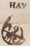 141676 1741 LETTER BUILTH, BRECON TO LONDON WITH SUPERB 'HAY' HAND STAMP (W1106).