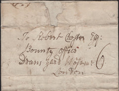 141679 1788 MAIL LLANDILLO GRABAN, CARMARTHENSHIRE TO LONDON WITH LARGE TYPE 'HAY' HAND STAMP (W1112).