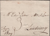 141680 CIRCA 1770-1778 MAIL PENHERRIG (?) TO LANDOVERY, MANUSCRIPT 'TURN AT HAY' AND VERY FINE 'HAY' HAND STAMP (W1112).