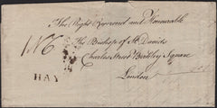 141681 1796 MAIL HAY ON WYE, BRECON TO LONDON WITH 'HAY' HAND STAMP (W1115).