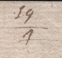 141682 1662 MAIL FROM YARMOUTH TO THOMAS PENGELLY, NORWICH WITH PENGELLY MANUSCRIPT BISHOP MARK '19/4'.