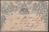141690 1845 LATE USE 1840 2D MULREADY ENVELOPE PORTSMOUTH TO LONDON WITH '625' NUMERAL CANCELLATION OF PORTSMOUTH.