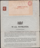 141691 1841 POSTAL NOTICE 'TO ALL POSTMASTERS AND LETTER RECEIVERS' FROM E.S. LEES  'GENERAL POST OFFICE, EDINBURGH' INTRODUCING THE PENNY RED (SG8), THE TWOPENNY BLUE (SG14) AND THE NEW POSTAL STATIONERY (Spec PN8).