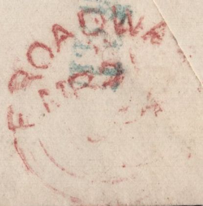 141692 1854 MAIL LONDON TO BROADWAY, WORCS WITH HENRY ARCHER EXPERIMENTAL PERFORATION 1D PL.93 (SG16b)(DC).