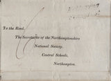 141695 1838 MAIL KETTERING TO ROTHWELL, NORTHANTS WITH 'Kettering/Penny Post' HAND STAMP (NN100), TURNED AND RE-USED.
