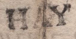 141712 1731 MAIL HAY ON WYE, BRECON TO QUEEN ANNE'S BOUNTY WITH EARLIEST STRIKE 'HAY' HAND STAMP (W1106).