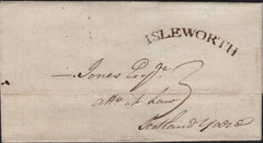 141725 1798 MAIL ISLEWORTH, MIDDLESEX TO LONDON WITH 'ISLEWORTH' CONVEX STYLE HAND STAMP (MX161).