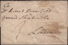 141726 1777 MAIL CARSWELL, BERKS/OXON TO LONDON WITH 'FARRING/DON' HAND STAMP (BR100).