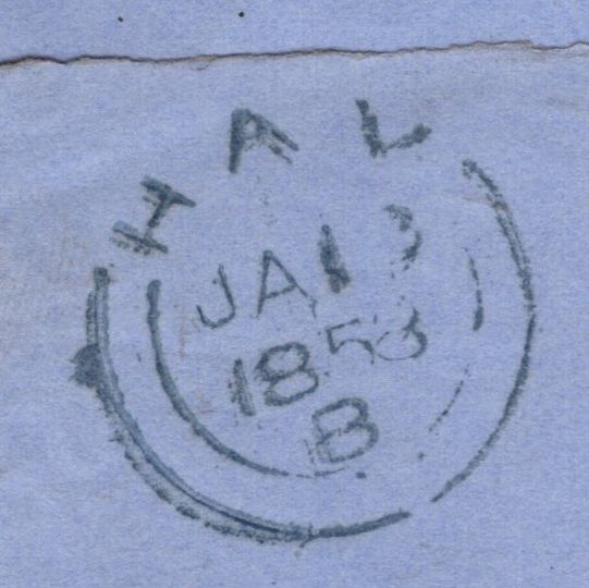 141730 1858 MAIL HAY, BRECON TO HEREFORD WITH DIE 2 1D (SG40) '347' CANCELLATION OF HAY.