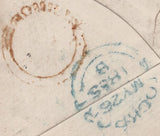 141735 1855 MAIL ROMILEY, CHESHIRETO MACCLESFIELD WITH 1D (SG21) AND 'ROMILEY' UDC.