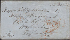 141736  1855 MAIL CRIMEAN WAR TO MAJOR MAUDE, WOOLWICH, CHARGED '3'.