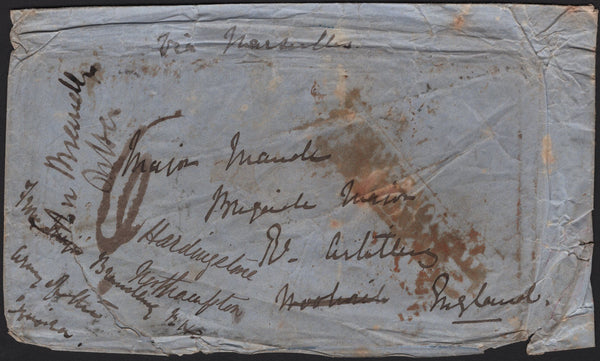 141737 1855 MAIL FROM THE CRIMEAN WAR TO ENGLAND, CHARGE '6', OFFICERS RATE.