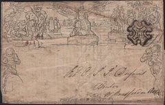 141740 1843 1D MULREADY ADVERT 'ATLAS ASSURANCE COMPANY' (MA103i) USED EXAMPLE LONDON TO STRATFORD UPON AVON.