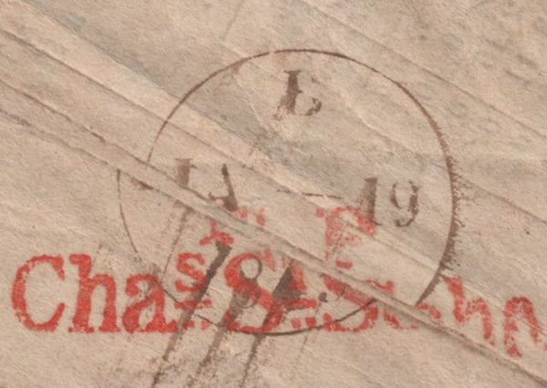 141740 1843 1D MULREADY ADVERT 'ATLAS ASSURANCE COMPANY' (MA103i) USED EXAMPLE LONDON TO STRATFORD UPON AVON.