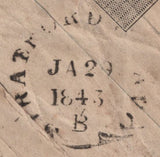 141740 1843 1D MULREADY ADVERT 'ATLAS ASSURANCE COMPANY' (MA103i) USED EXAMPLE LONDON TO STRATFORD UPON AVON.