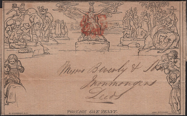 141741 1841 1D MULREADY WRAPPER 'A CUDDY' MULTIPLE ADVERT (MA5q) GOOD USED SHEFFIELD TO LEEDS.